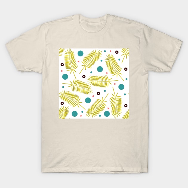 Palm Fronds and Circles T-Shirt by StudioGrafiikka